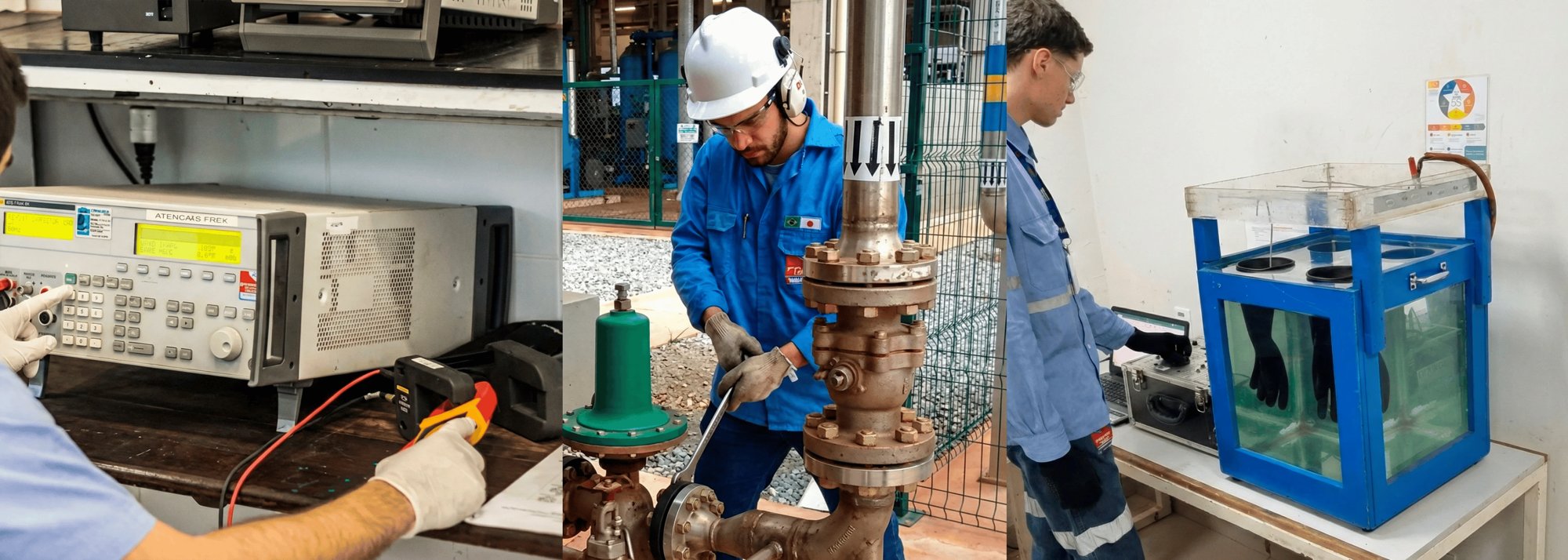 Equipe Power Test em ensaios, calibração e manutenção de válvulas